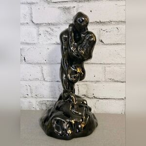 Signed L. Burtt Vintage Abstract Embracing Couple Sculpture 16.5” Ceramic